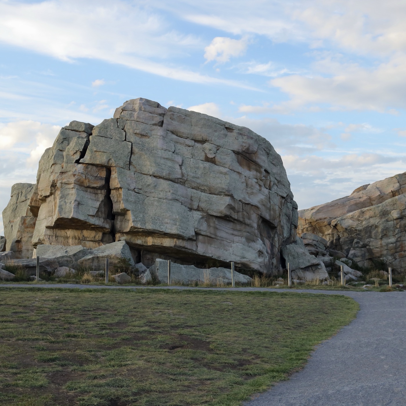 Big Rock, the glacial erratic west of Okotoks, in evening light